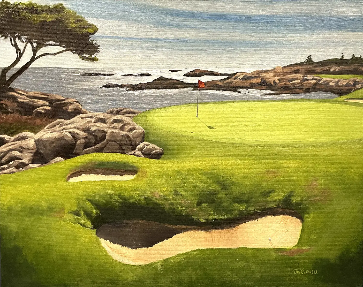 Seaside Golf Course Oil Painting